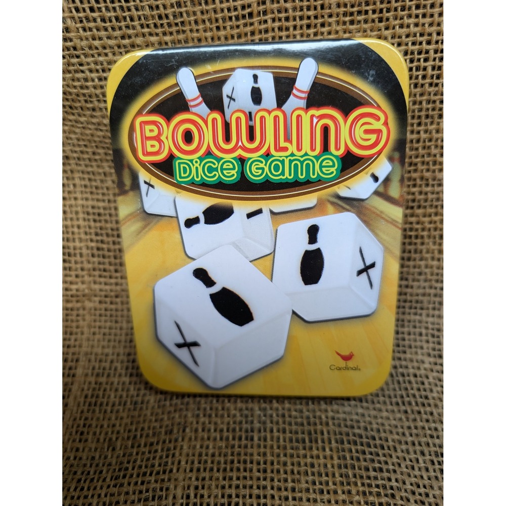 Cardinal Bowling Dice Game Travel Tin Set with 10 Dice and Scorepad